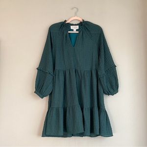 Mare Mare x Anthropologie Green Balloon Sleeve Dress